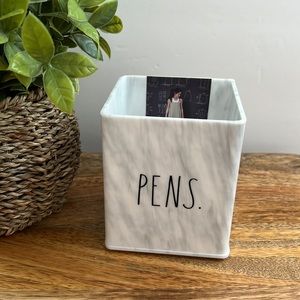 NWT Rae Dunn Acrylic Square “PENS” Holder